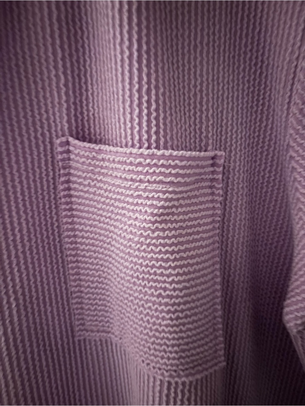 Lilac Ribbed Pocket Tee. Small/Medium. - Picture 3 of 6